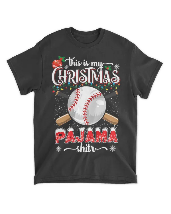 Baseball This Is My Christmas Pajama Funny Baseball Christmas 64 Baseball Coach