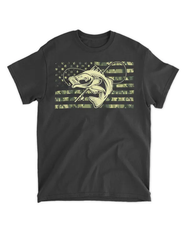 Fishing Fishing Camouflage USA Flag for Bass Fisherman 252 Fisher