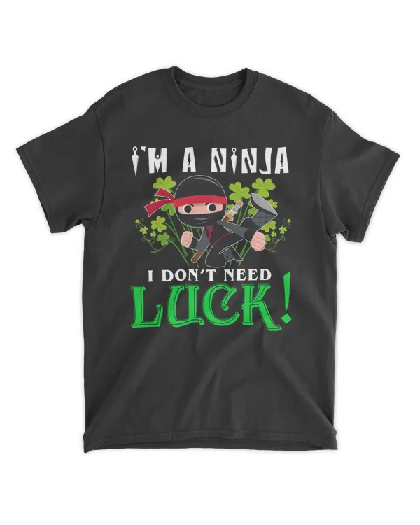 RD St. Patrick's Day Ninja Luck Green Kids Gift Clover Shirt