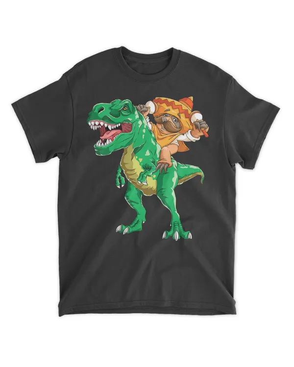 Mexican Sloth Dino Cinco De Mayo T-rex Kids Toddler Boys T-Shirt