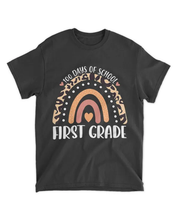 100 Days Of School 1st Grade Cute Rainbow Lover 100th Day T-Shirt