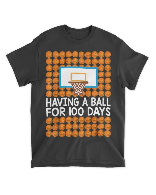 100 Days Of School Basketball 100th Day Balls Gift For Boys T-Shirt