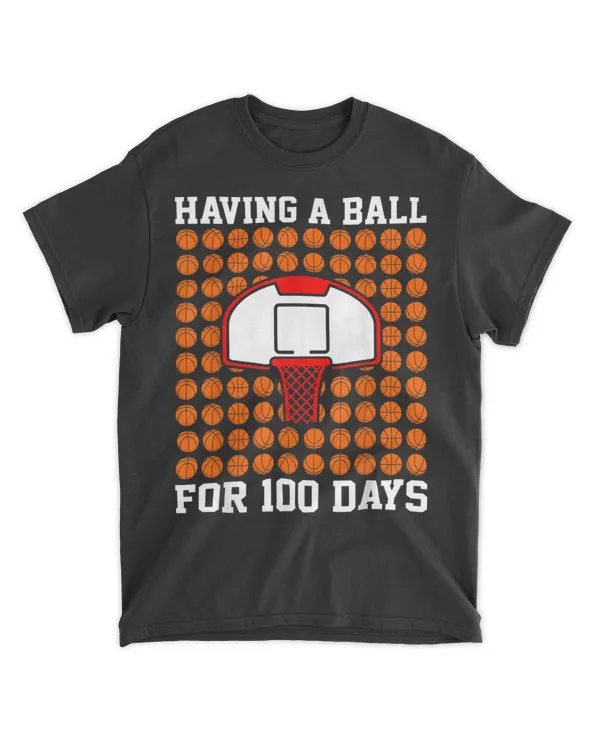 100 Days Of School Basketball 100th Day Balls Kids Boys T-Shirt