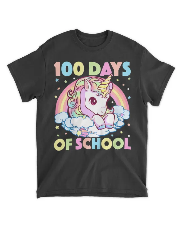 100 Days of School Unicorn Girls Teacher 100th Day of School T-Shirt