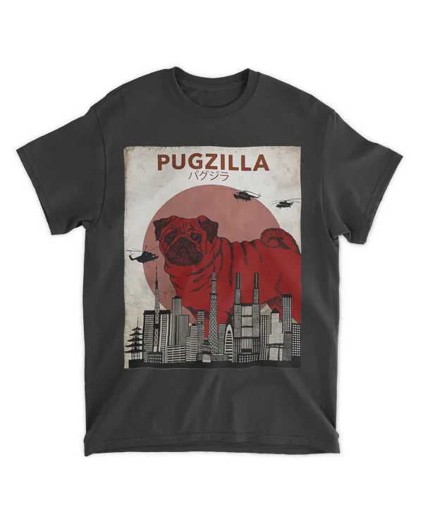 Pug tShirt Pugzilla T-Shirt