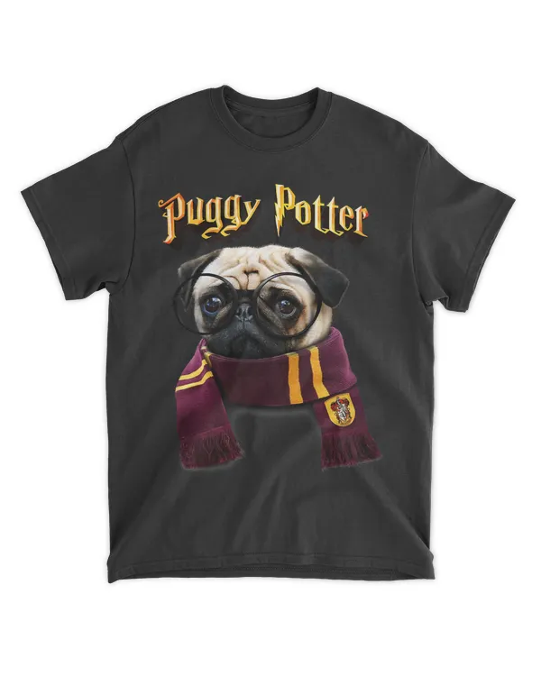 Puggy Potter magic wizard Pug Shirt - Funny Pug Tshirt