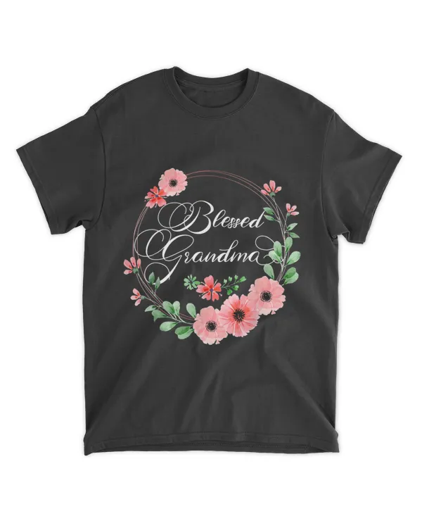 Blessed Grandma Shirt For Women Flower Decor Grandma T-Shirt - Mothers Day Shirts For Grandma