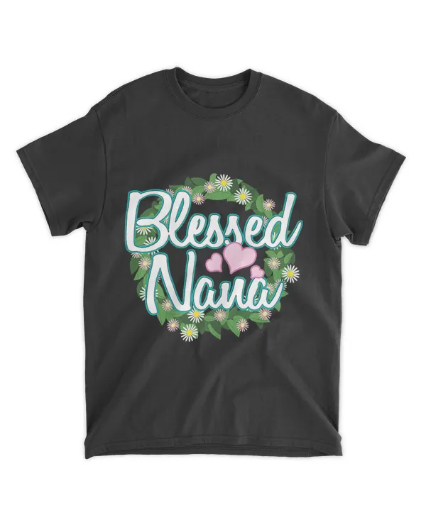 Womens Blessed Nana T-Shirt Cute Blessed Grandma Shirts Gifts - Mothers Day Shirts For Grandma