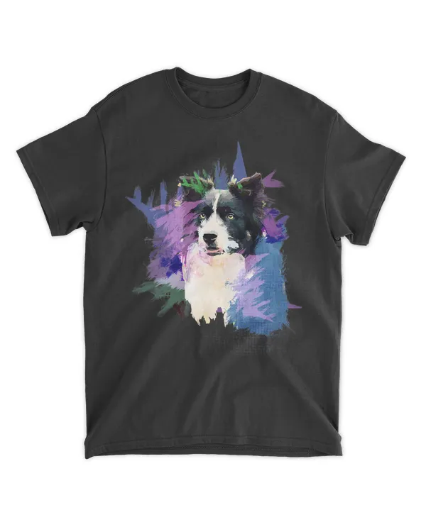 Border Collie T-Shirt Splash Art Dog Owner Gift Tee Shirt T-Shirt