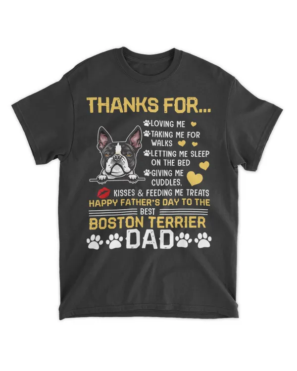 Best Boston Terrier Dog Dad Lover Happy Father's Day T-Shirt
