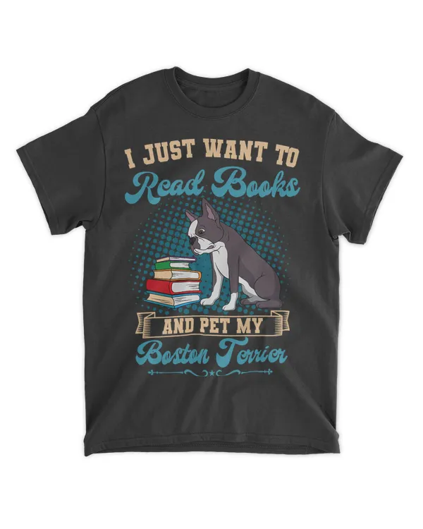 Boston Terrier American Gentleman Bibliophile Book Lover T-Shirt