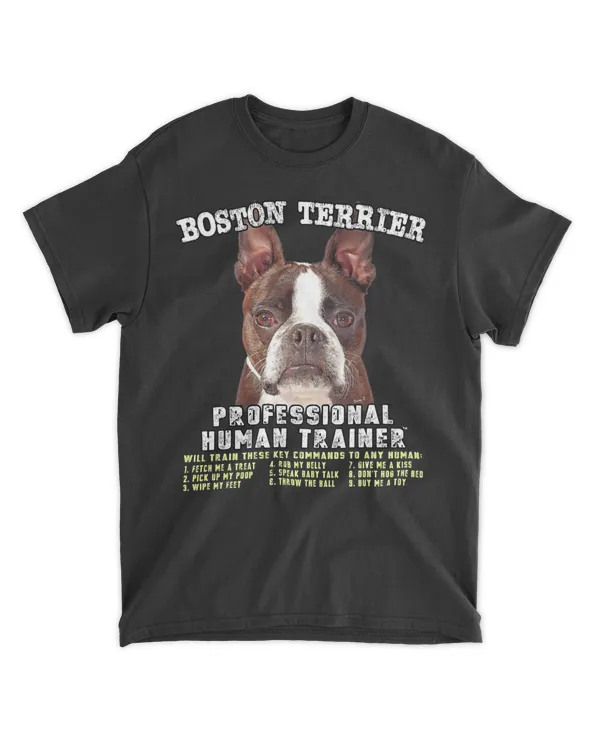 Boston Terrier Brindle Professional Human Trainer T-Shirt