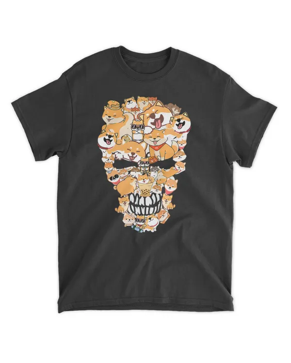 Shiba Inu dog with a Skull Shape Cute T-Shirt