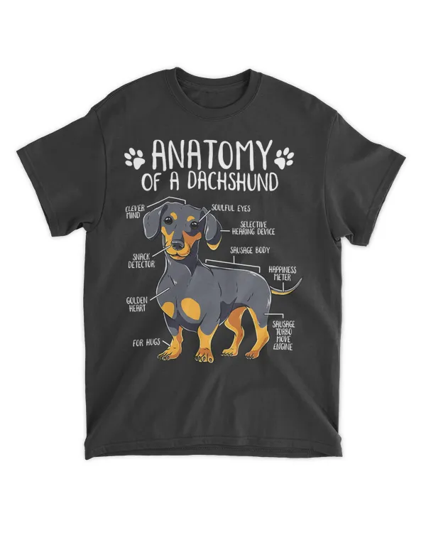 Funny Anatomy Dachshund Wiener Dog Cute Doxie Lover T-Shirt