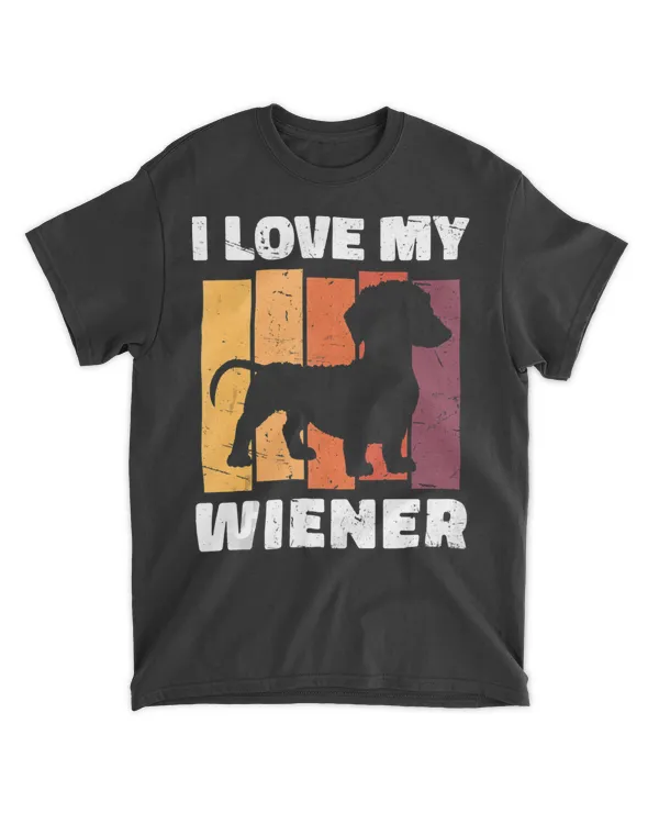 I Love My Wiener Dog Funny Dachshund Dad Dog Lover Pun Tank Top