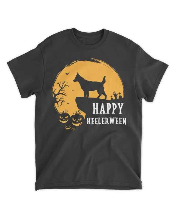 Australian Cattle Dog Full Moon Red Blue Heeler Halloween T-Shirt