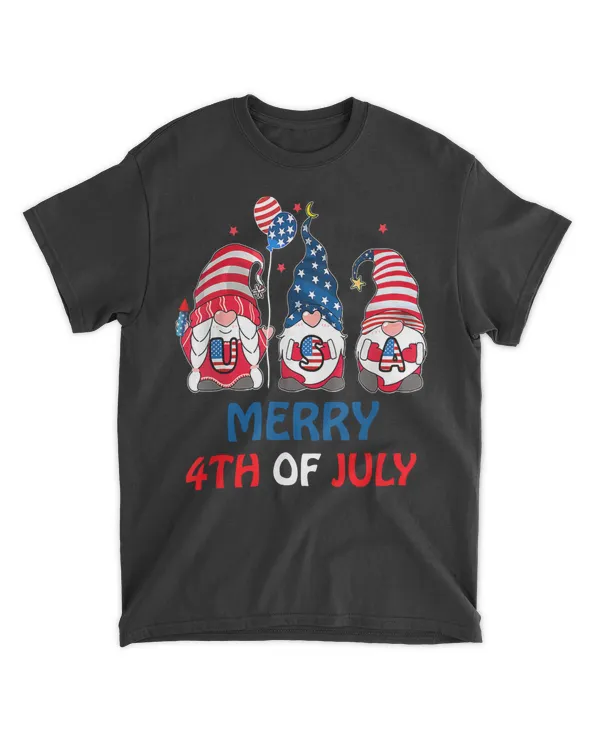 4th of July Patriotic Gnomes Tee Summer USA Independence Day T-Shirt