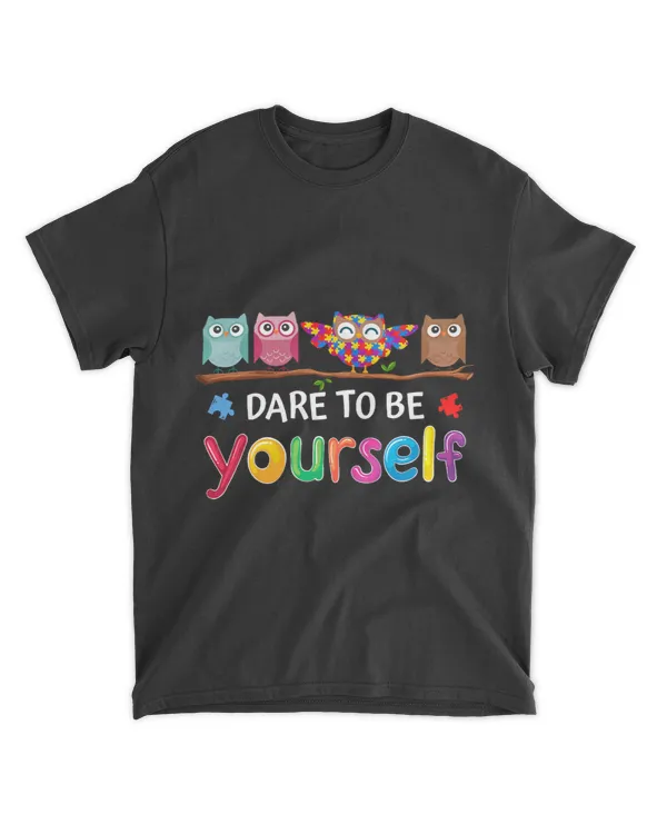 Dare To Be Yourself Autism Awareness Boys girls Kids Owl