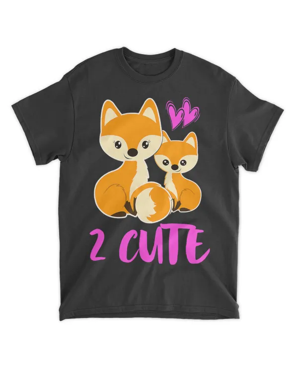 2 CUTE Fox Lover Women Girls Matching Pair Mom Child Foxes