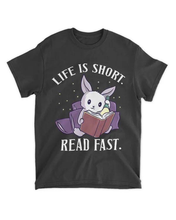 Life Is Short Read Books Library Rodent Bunny Kawaii Anime