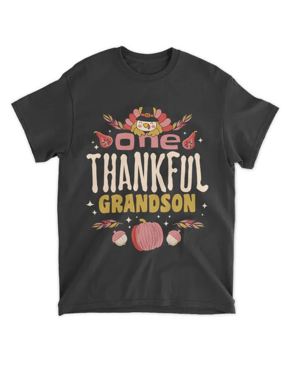 One Thankful Grandson Tee Fall Autumn Thanksgiving Nurse