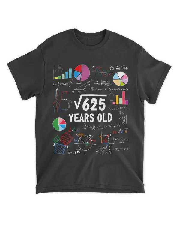 Square Root Of 625 25th Birthday 25 Year Old Mathematics