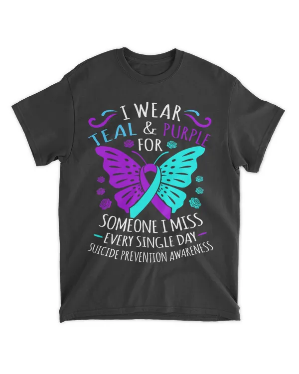 Wear Teal And Purple Happy Suicide Awareness Support Graphic