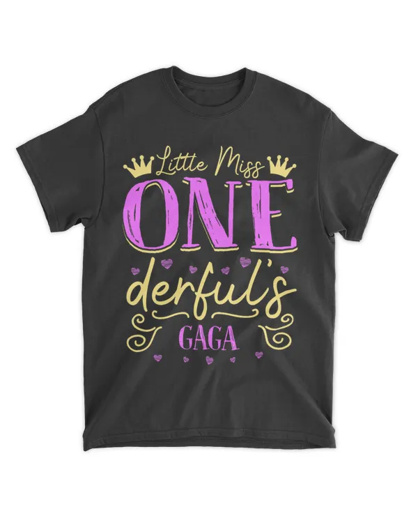 Womens Gaga Little Miss Onederful Bday Party 1 Year Old Girl