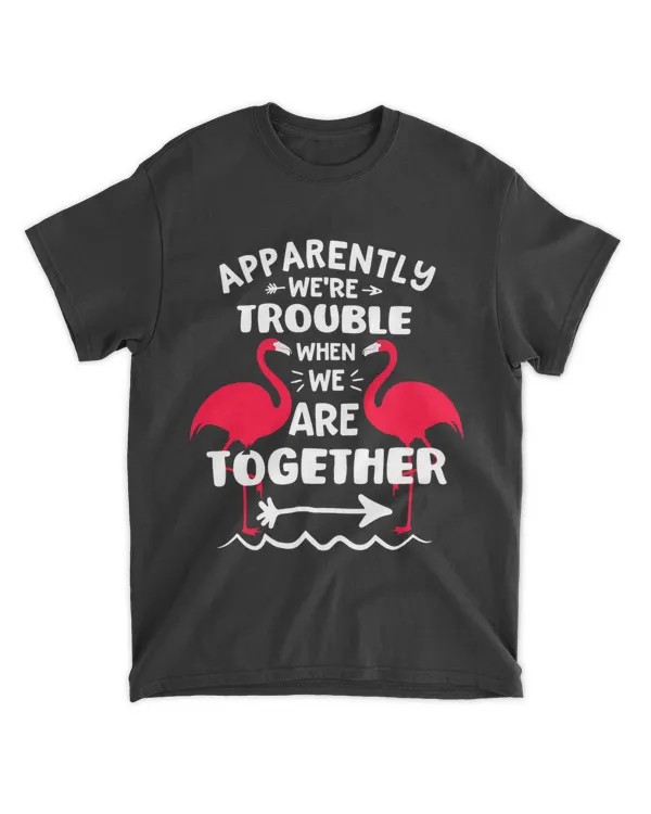 Apparently Were Trouble When We Are Together Pink Flamingos