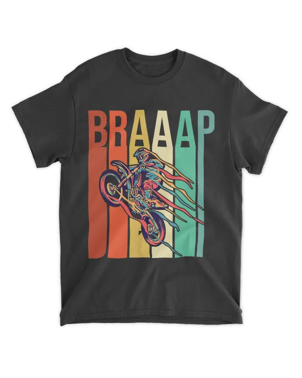 Braaap USA Flag Moto Motorcycle Dirt Bike Racing Rider Retro 21