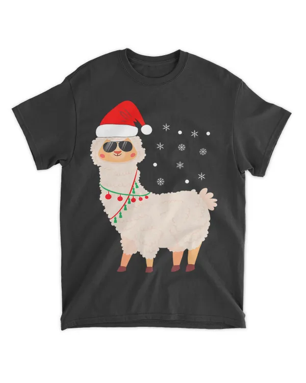 Funny Christmas Llamma Kids Santa Hat Llama Xmas Boys Girls