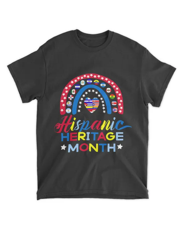 Hispanic Heritage Month Latin Flags Rainbow
