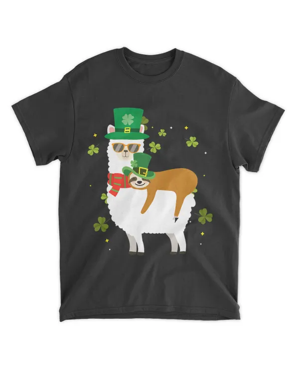 Sloth Leprechaun Riding Llama Funny Saint Patricks Day Gifts