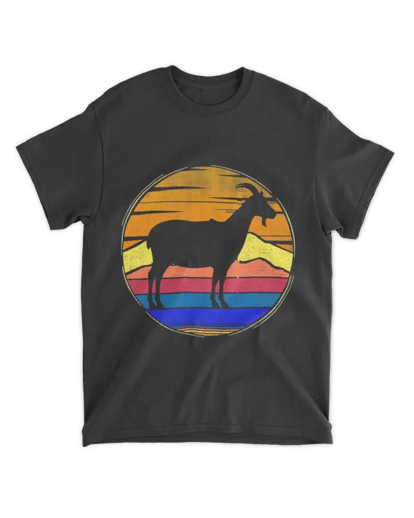 Vintage Goat Retro Sunset Funny FarmingFarmer Gift