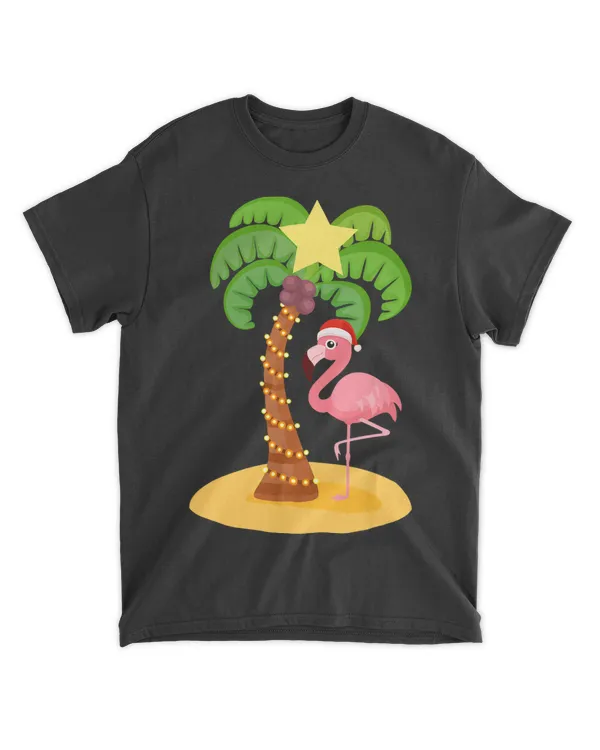 Christmas in july 2palm tree flamingo summer vacation