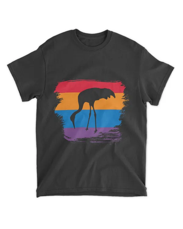 crane Shadow silhouette with colorful Flag