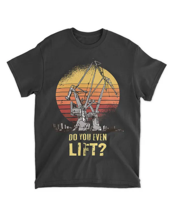 Mens Crane Operator Vintage Sunset