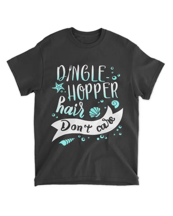 Dingle Hopper Hair Dont Care Mermaid Starfish Seashell Tee