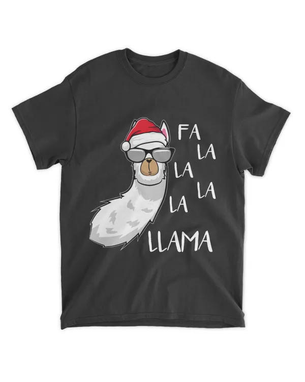 Cute Xmas Funny Llama singing Fa La La Llama Christmas