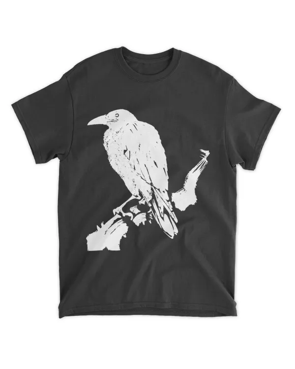 Crow on a Branch by Kawanabe Kyosai digital redrawing