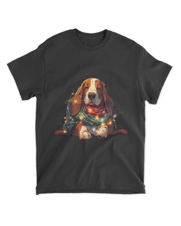 Funny Basset Hound Dog Christmas Tree Lights Xmas Boys Girls