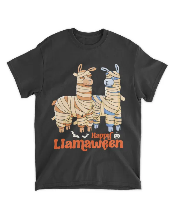 Happy Llamaween Funny Cute Llama Lover Halloween Mummy