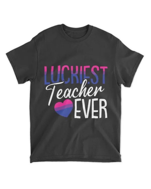 Luckiest Teacher Ever LGBTQ Bisexual Pride Flag Ally