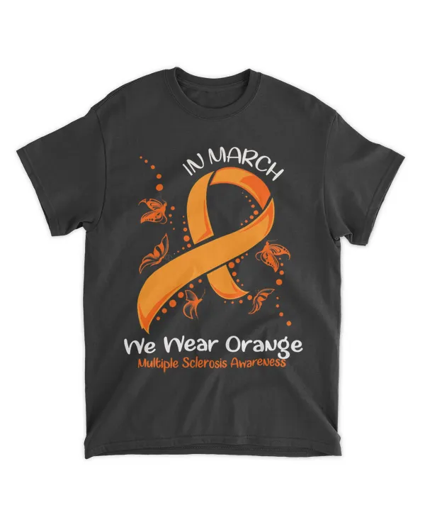 Ribbon butterfly In March We Wear Orange Multiple Sclerosis