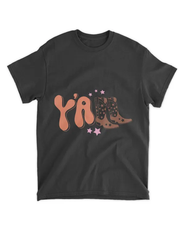 Western Yall Boots Cow Spots Boho Cowgirl Rodeo Howdy Cute