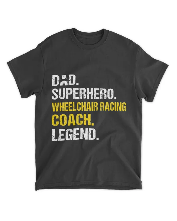Mens Dad Superhero Wheelchair Racing Coach Funny