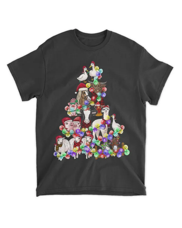Farm Animals Christmas Tree Funny Cow Sheep Chicken Xmas