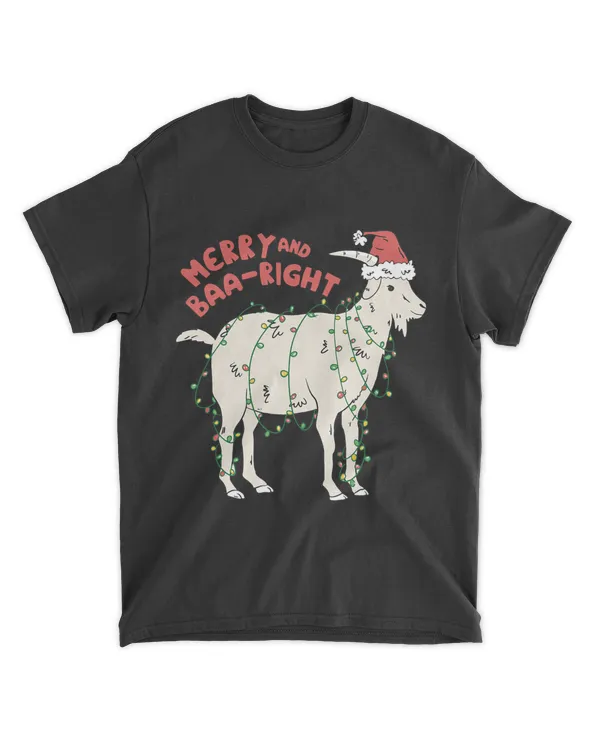 Funny Christmas Goat Merry and Baaright Xmas Humor