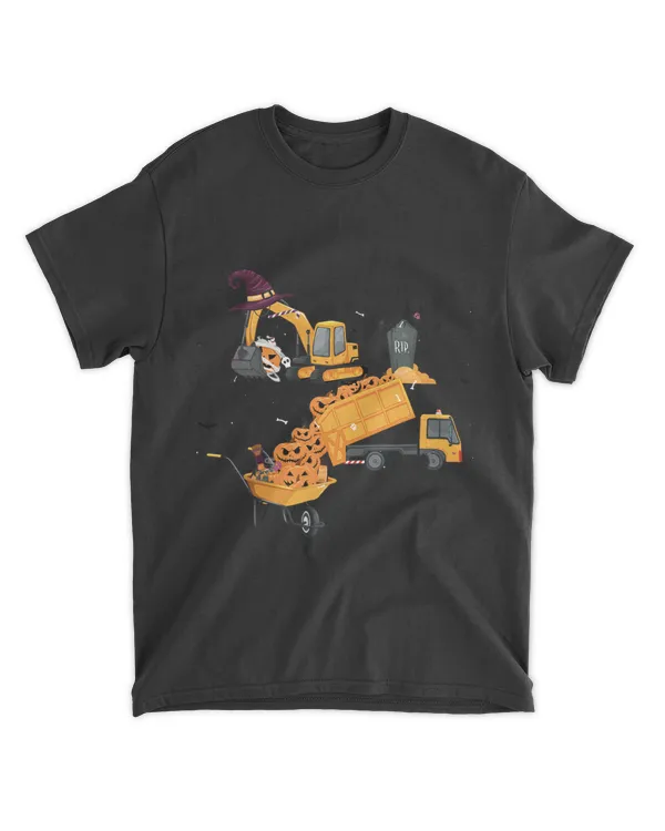 Kids Construction Vehicle Halloween Crane Truck Pumpkin
