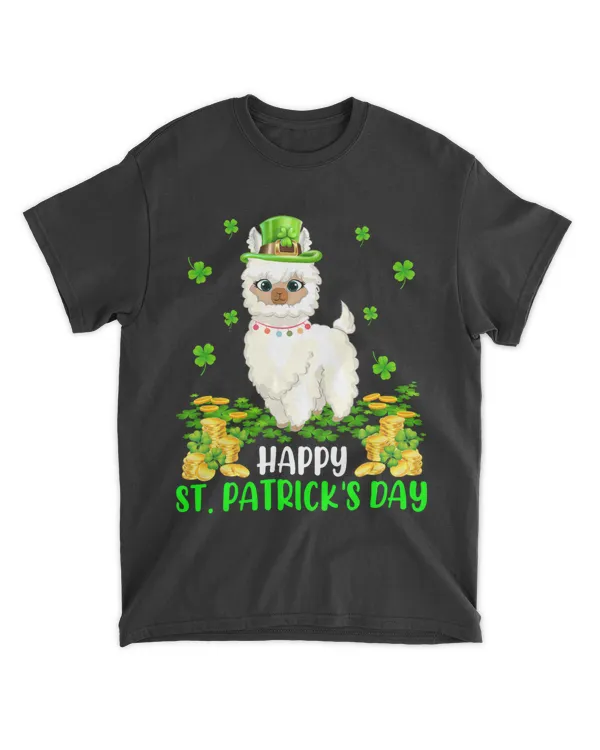 Happy St. Patrick Day Funny Shamrock Leprechaun Llama Lover